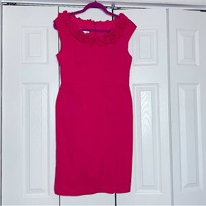 Pink ruffle collar sheath dress size 10